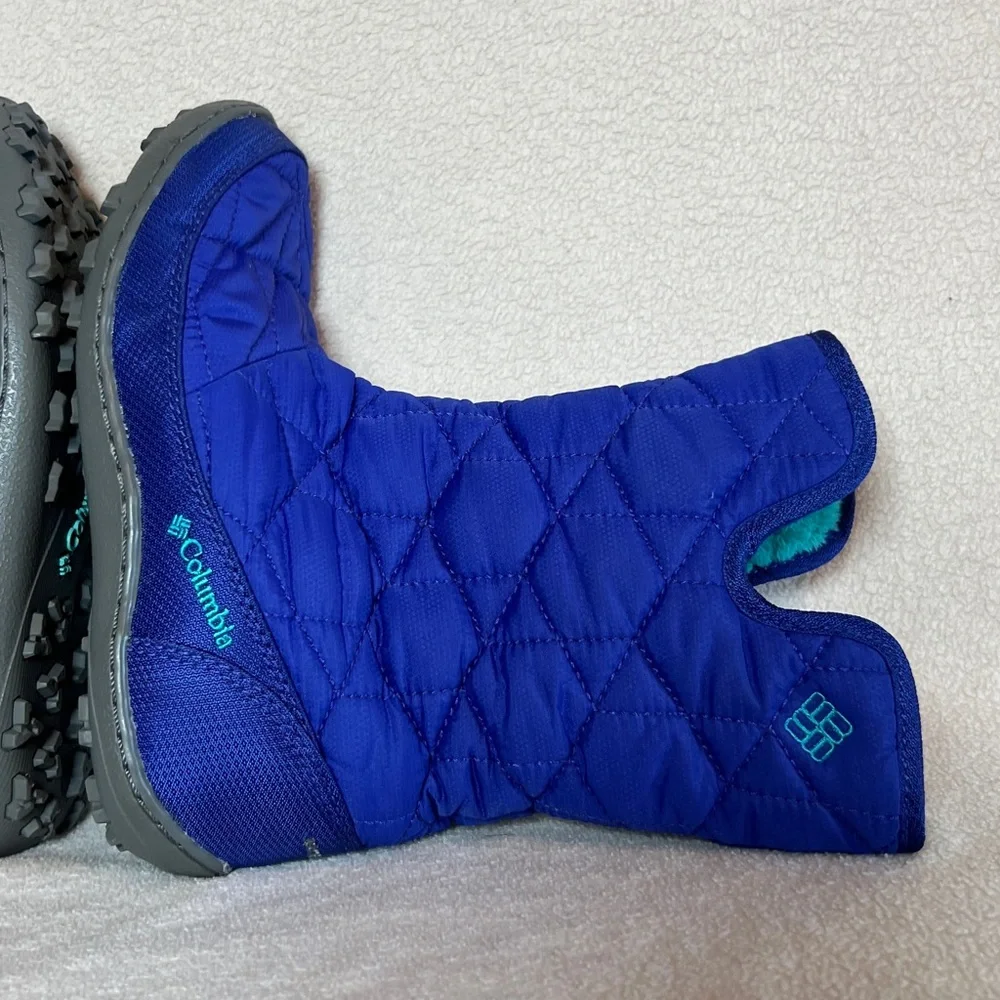 Columbia Blue Quilted Winter Boots kids Girls Size 3 Minx Slip Iii